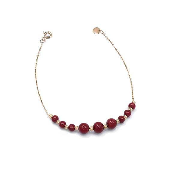 Bracelet Femme – or 18 carats – 1.03 gr – style raffiné avec pierres rouges éclatantes – Valeur refuge – Idée cadeau – poinçon 750 – Certificat d’authenticité – Salia Gold Paris