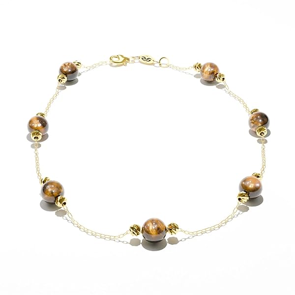 Bracelet Femme – or 18 carats – 1.15 gr – design pierres marron brillantes – éclat lumineux et sophistication – Valeur refuge – Idée cadeau – poinçon 750 – Certificat d’authenticité – Salia Gold Paris