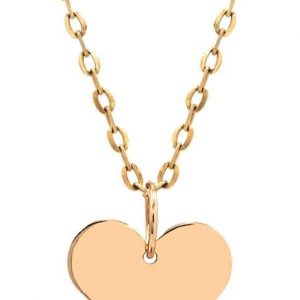 Women's 18-carat yellow gold heart pendant – light jewellery with red pearl hanging 16 mm 0.3 g 750/1000 gold without pearl, romantic and elegant gift – Salia Gold Paris
