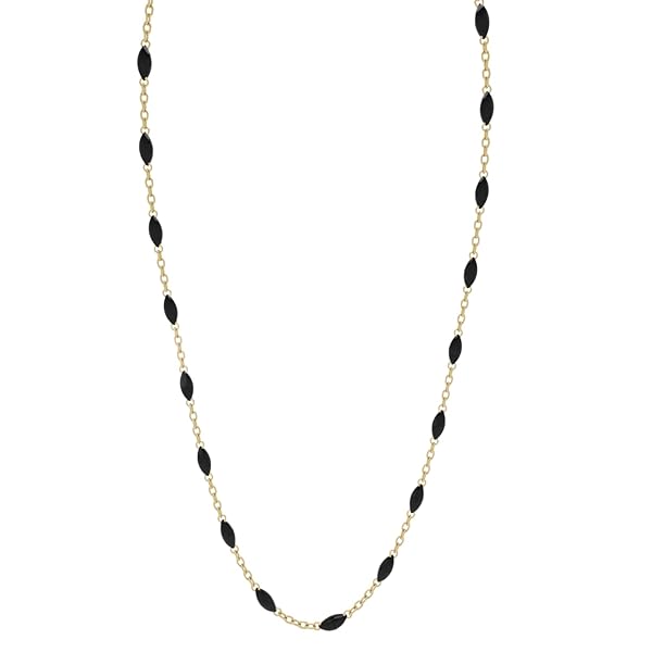 Collier Femme – or 18 carats – 1.42 gr – chaîne émaillée noire, élégance – Valeur refuge – Idée cadeau – poinçon 750 – Certificat d’authenticité – Salia Gold Paris