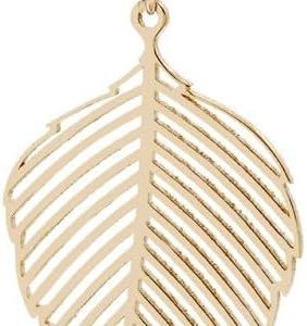 Women's 18 carat yellow gold leaf pendant - natural shape 30 x 15 mm - vegetable elegance and timeless delicacy - Salia Gold Paris