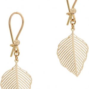 Women's Leaf Drop Earrings - 18K Yellow Gold Elegant Lightweight Jewellery - Fine Nature Gift - Salia Gold Paris, Yellow Gold, No Gemstone