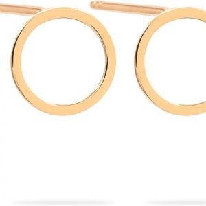 Women's 18-carat yellow gold stud earrings, 0.5 g, 750/1000 gold, discreet circular earrings, hypoallergenic, elegant jewellery with gift box. Salia Gold Paris