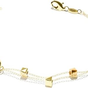 18K Yellow Gold Bracelet - Oval Seed Design with Cube Beads - 2.1g Gold 750/1000 Contemporary Elegance - Salia Gold Paris