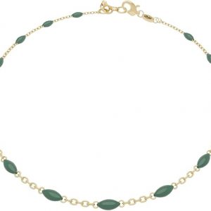 Bracelet en or jaune 18 carats – 0.93 gr Or 750/1000– Design délicat émaillé gris-vert – Élégance raffinée – Garantie 5 ans – Salia Gold Paris
