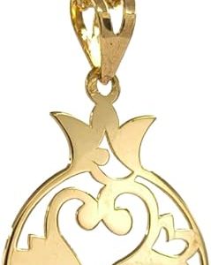 Pendentif or jaune 18 carats 0.94gr Or 750/1000_ Anar – Design ajouré floral et symbolique – Salia Gold Paris