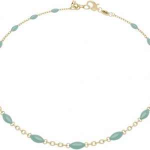 Bracelet en or jaune 18 carats – 0,83 gr Or 750/1000– chaîne délicate avec émaillage turquoise brillant – Élégance intemporelle – Salia Gold Paris