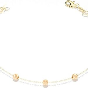 18K Yellow Gold Bracelet - Thin Design with Gold Beads - Elegant and Lightweight Jewellery 0.8g - Chic and Timeless Women's Gift - Salia Gold Paris