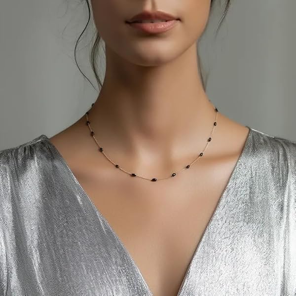 Collier Femme – or 18 carats – 1.42 gr – chaîne émaillée noire, élégance – Valeur refuge – Idée cadeau – poinçon 750 – Certificat d’authenticité – Salia Gold Paris - Image 6