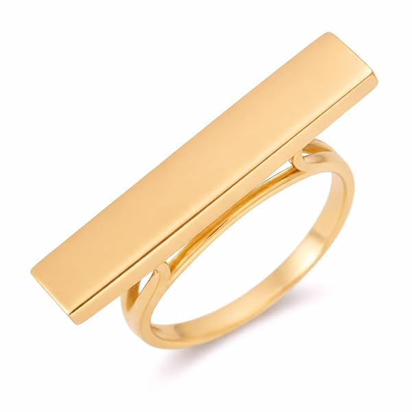 Bague – or 18 carats – 2.18 gr – design rectangulaire élégant, style moderne et raffiné – symbole élégant – Valeur refuge – Idée cadeau – poinçon 750 – Certificat d’authenticité – Salia Gold Paris