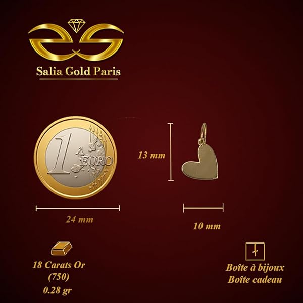 Pendentif Femme – or 18 carats – 0.28 gr – design cœur, bijou artisanal – symbole élégant – Valeur refuge – Idée cadeau – poinçon 750 – Certificat d’authenticité – Salia Gold Paris - Image 4