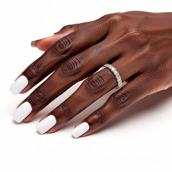 Bague Femme – or blanc 18 carats – 1.59 gr – demi-alliance diamants ronds sertis griffes, élégance joaillière – Valeur refuge – Idée cadeau – poinçon 750 – Certificat d’authenticité – Salia Gold Paris - Image 3