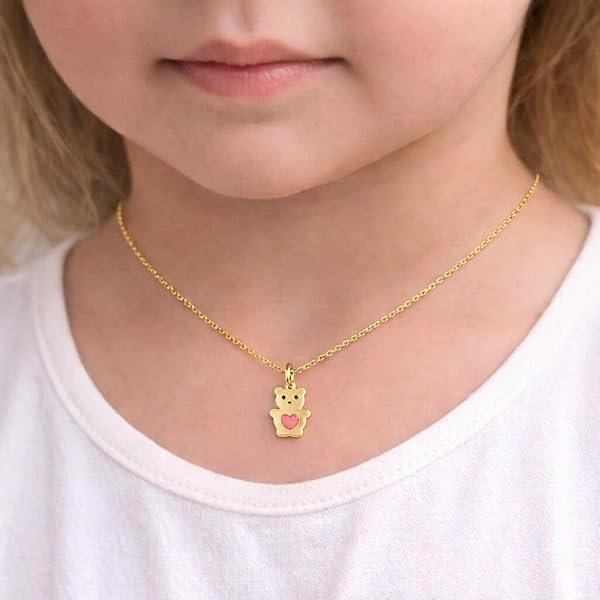 Pendentif – or rose 18 carats – 0.7 gr – ours cœur rose émaillé, bijou fin – Valeur refuge – Idée cadeau – poinçon 750 – Certificat d’authenticité – Salia Gold Paris - Image 3