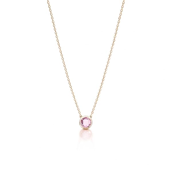 Collier – or jaune 18 carats – 1.30 gr – design pierre rose minimaliste – symbole élégant – Valeur refuge – Idée cadeau – poinçon 750 – Certificat d’authenticité – Salia Gold Paris