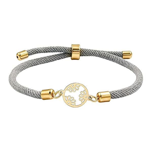 Bracelet Femme – or 18 carats – 0.25 gr – plaque ronde fleur ajourée – Valeur refuge – Idée cadeau – poinçon 750 – Certificat d’authenticité – Salia Gold Paris