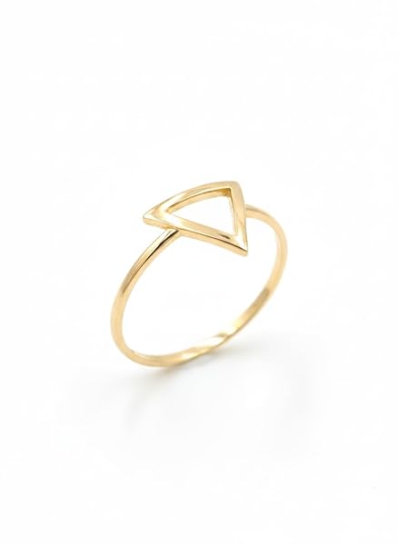 Salia Gold Paris Bague – or 18 Carats – 0.98 gr – Triangle doré minimaliste – Valeur refuge – Idée cadeau – poinçon 750 – Certificat d’authenticité