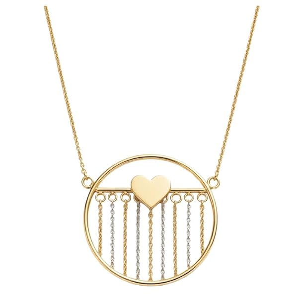 Salia Gold Paris Collier – or 18 Carats – 3.79 gr – Cœur en cascade de chaînes dorées – Valeur refuge – Idée cadeau – poinçon 750 – Certificat d’authenticité