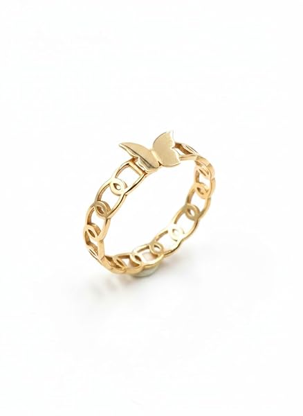 Salia Gold Paris Bague – or 18 Carats – 1.57 gr – Papillon dansant sur des cercles en or – Valeur refuge – Idée cadeau – poinçon 750 – Certificat d’authenticité