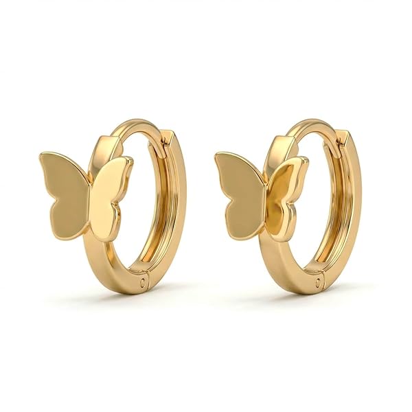 Boucles d'oreilles – or 18 Carats – 1.69 gr – papillon doré – Valeur refuge – Idée cadeau – poinçon 750 – Certificat d’authenticité – Salia Gold Paris