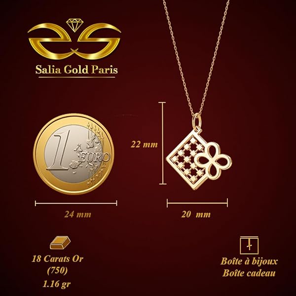 Pendentif – or 18 carats – 1.16 gr – design floral délicat – Valeur refuge – Idée cadeau – poinçon 750 – Certificat d’authenticité – Salia Gold Paris - Image 4