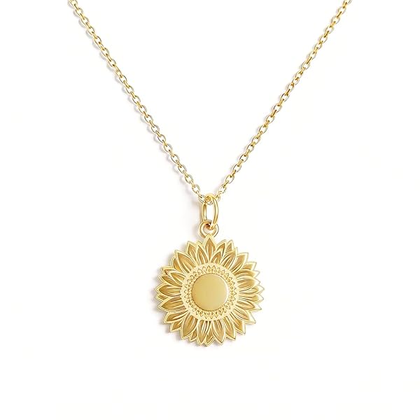 Salia Gold Paris Collier – or 18 Carats – 3.64 gr – design fleur de tournesol – Valeur refuge – Idée cadeau – poinçon 750 – Certificat d’authenticité