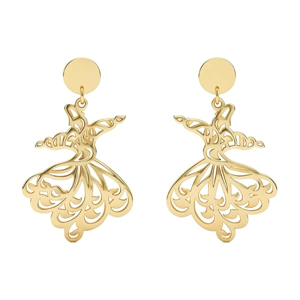 Boucles d'oreilles – or 18 Carats – 2.47 gr – Inspiration de la danse des derviches tourneurs – Valeur refuge – Idée cadeau – poinçon 750 – Certificat d’authenticité – Salia Gold Paris