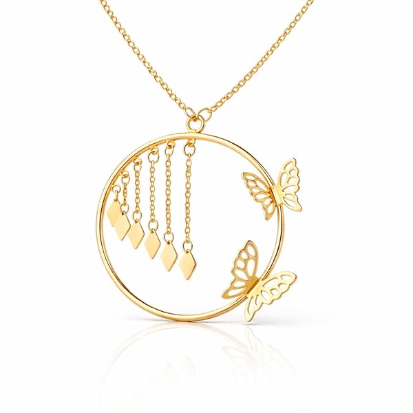 Salia Gold Paris Collier – or 18 Carats – 3.90 gr – design papillon délicat – Valeur refuge – Idée cadeau – poinçon 750 – Certificat d’authenticité