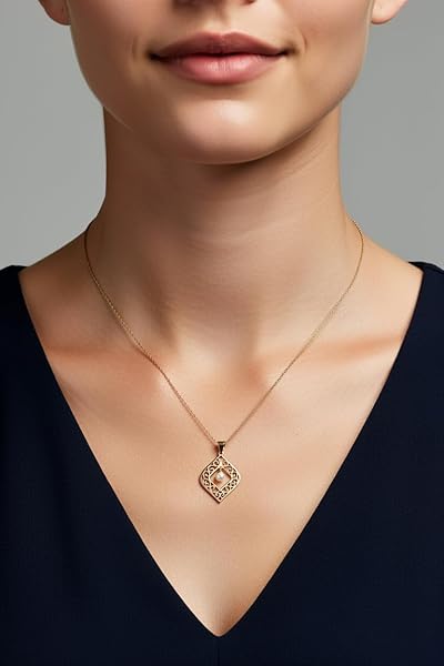 Salia Gold Paris Pendentif – or 18 Carats – 1.23 gr – Losange décoré d’une perle centrale – Valeur refuge – Idée cadeau – poinçon 750 – Certificat d’authenticité - Image 3