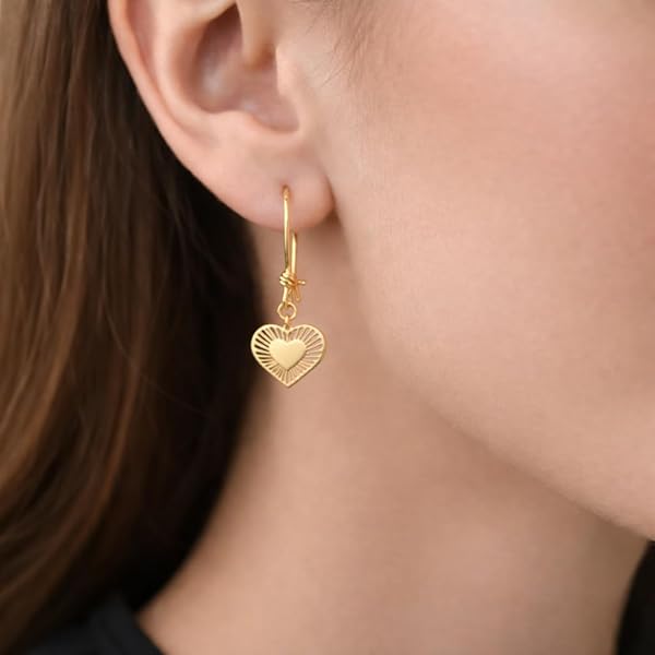 Boucles d'oreilles – or 18 Carats – 1.76 gr – cœur ajouré – Valeur refuge – Idée cadeau – poinçon 750 – Certificat d’authenticité – Salia Gold Paris - Image 3