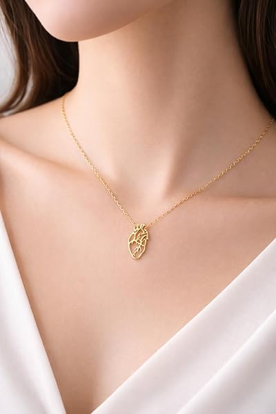 Salia Gold Paris Collier – or 18 Carats – 2.04 gr – Cœur anatomique stylisé – Valeur refuge – Idée cadeau – poinçon 750 – Certificat d’authenticité - Image 3