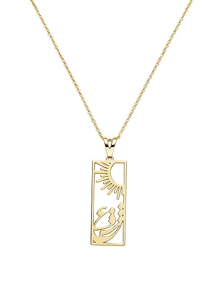 Salia Gold Paris Pendentif – or 18 Carats – 1.33 gr – design soleil et inscription amour – Valeur refuge – Idée cadeau – poinçon 750 – Certificat d’authenticité
