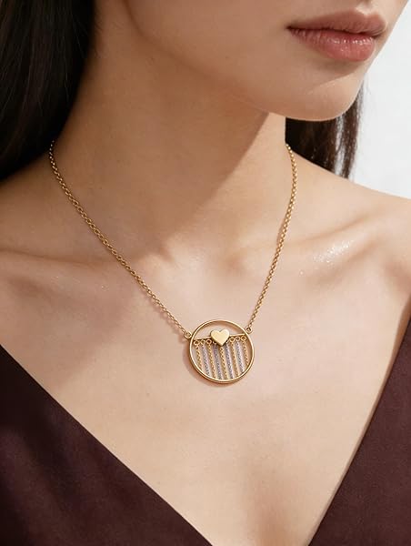 Salia Gold Paris Collier – or 18 Carats – 3.79 gr – Cœur en cascade de chaînes dorées – Valeur refuge – Idée cadeau – poinçon 750 – Certificat d’authenticité - Image 3