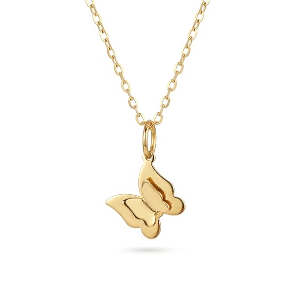 Salia Gold Paris Pendentif – or 18 carats – 0.53 gr – Papillon double à éclat lumineux – Valeur refuge – Idée cadeau – poinçon 750 – Certificat d’authenticité