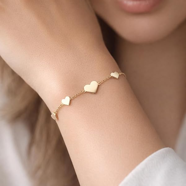 Salia Gold Paris Bracelet – or 18 carats – 1.26 gr – Douce harmonie de cœurs – Valeur refuge – Idée cadeau – poinçon 750 – Certificat d’authenticité - Image 3