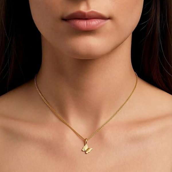 Salia Gold Paris Pendentif – or 18 carats – 0.53 gr – Papillon double à éclat lumineux – Valeur refuge – Idée cadeau – poinçon 750 – Certificat d’authenticité - Image 3