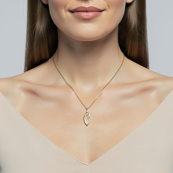 Salia Gold Paris Pendentif – or 18 carats – 0.87 gr – Feuille magnifique en clair-obscur – Valeur refuge – Idée cadeau – poinçon 750 – Certificat d’authenticité - Image 3