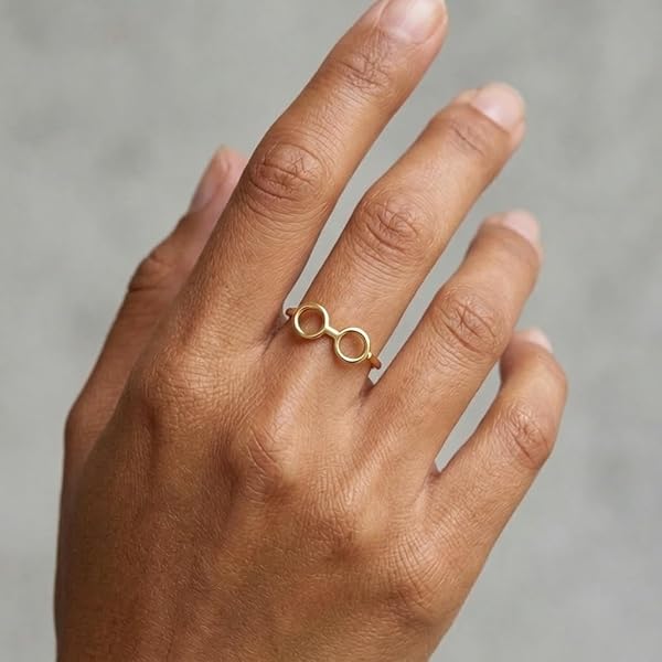 Salia Gold Paris Bague – or 18 carats – 1.13 gr – lunettes originales – Valeur refuge – Idée cadeau – poinçon 750 – Certificat d’authenticité - Image 3