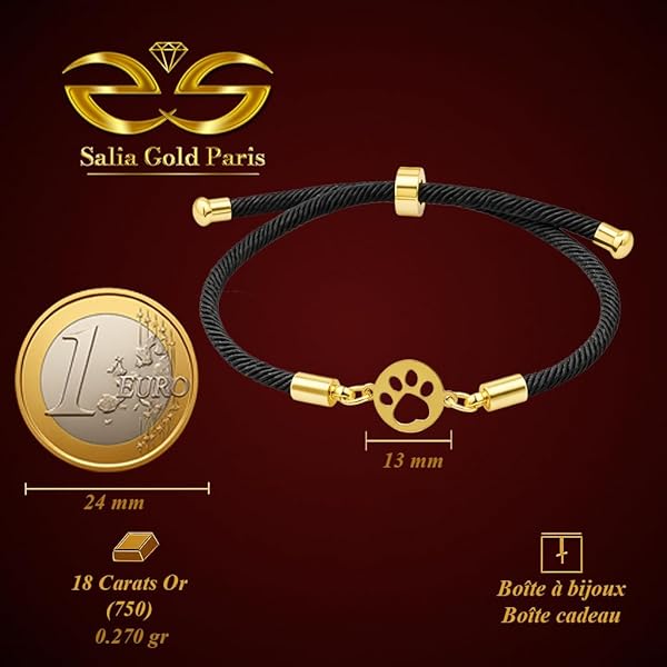 Bracelet – or 18 carats – 0.27 gr – patte de chat délicate – Valeur refuge – Idée cadeau – poinçon 750 – Certificat d’authenticité – Salia Gold Paris - Image 4