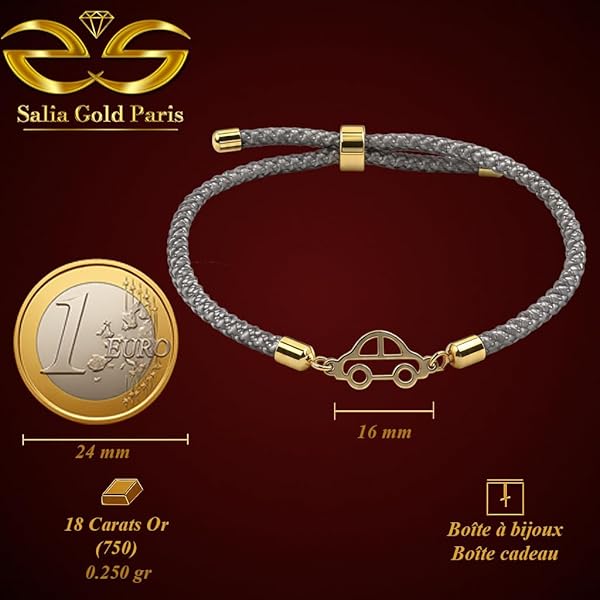 Bracelet – or 18 carats – 0.25 gr – Voiture vintage iconique – Valeur refuge – Idée cadeau – poinçon 750 – Certificat d’authenticité – Salia Gold Paris - Image 4