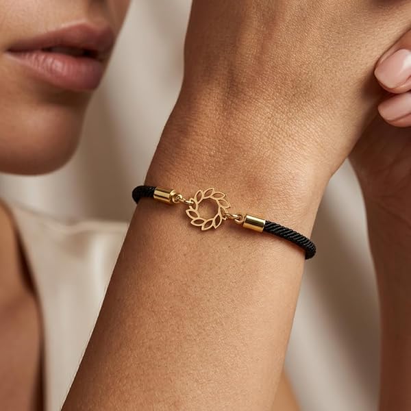 Bracelet – or 18 carats – 0.26 gr – plaque ronde feuilles d’olivier – Valeur refuge – Idée cadeau – poinçon 750 – Certificat d’authenticité – Salia Gold Paris - Image 3