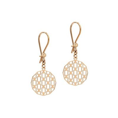 Boucles-doreilles-pendantes-femme-or-jaune-18-carats-204-gr-Design-geometrique-dodecagonal-ajoure-Cadea-B0F44KQ8V7