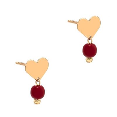 Clous-doreilles-coeur-femme-en-or-jaune-18-carats-Design-romantique-avec-perle-rouge-063-Or-7501000-sans-perle-B0F5BSM5J1