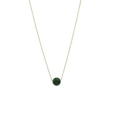 Collier-or-jaune-18-carats-130-gr-Or-7501000-Collier-fin-et-elegant-avec-pierre-ronde-vert-fonce-Salia-Gold-B0FRNDL5PQ