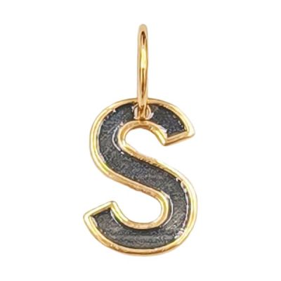 Pendentif-or-jaune-18-carats-023-gr-Or-7501000-lettre-S-emaille-gris-design-raffine-et-artisanal-Salia-Gold-B0FZLS1KX1
