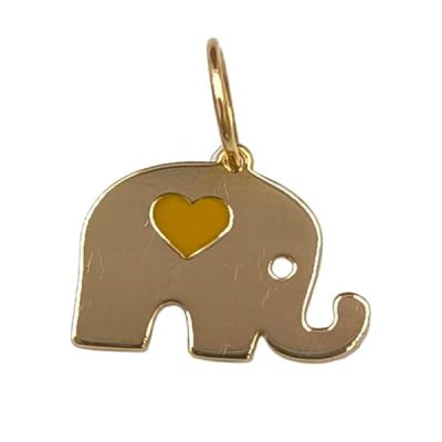 Pendentif-or-jaune-18-carats-054gr-Or-7501000-elephant-minimaliste-coeur-jaune-emaille-bijou-fin-et-porte-bonh-B0FZVJBJ6F