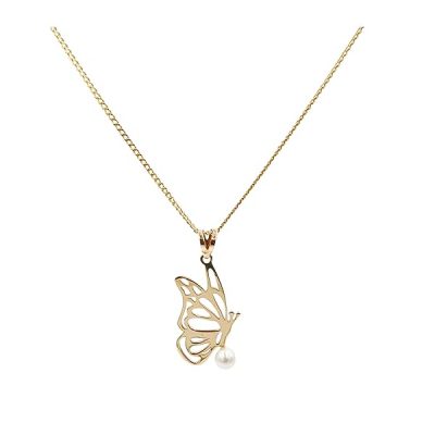 Pendentif-or-jaune-18-carats-094-gr-Or-7501000-design-papillon-ajoure-avec-perle-finesse-artisanale-S-B0G4S71VNK