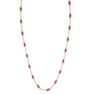 Collier en or jaune 18 carats – 1,53 gr Or 750/1000 – design délicat émaillé rouge – Élégance intemporelle – Salia Gold Paris