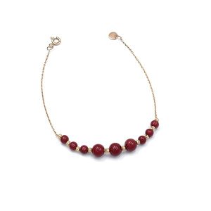 Bracelet femme or jaune 18 carats – Style raffiné avec pierres rouges éclatantes - 1.03 gr Or 750/1000 sans pierres– Cadeau délicat pour anniversaire ou fête – Salia Gold Paris