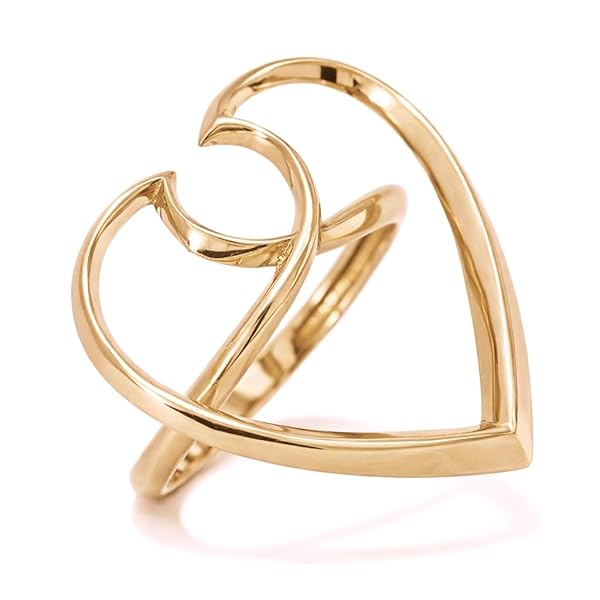 Bague Femme – or 18 carats – 2.17 gr – ajouré en forme de cœur stylisé, élégance contemporaine – Valeur refuge – Idée cadeau – poinçon 750 – Certificat d’authenticité – Salia Gold Paris