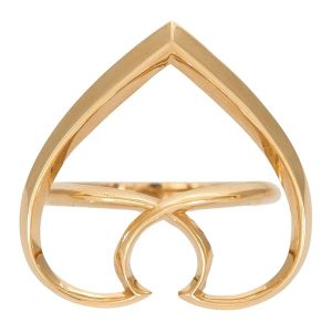 Bague en or jaune 18 carats – 2.17 gr Or jaune 750/1000 – design ajouré en forme de cœur stylisé – Élégance contemporaine – Salia Gold Paris